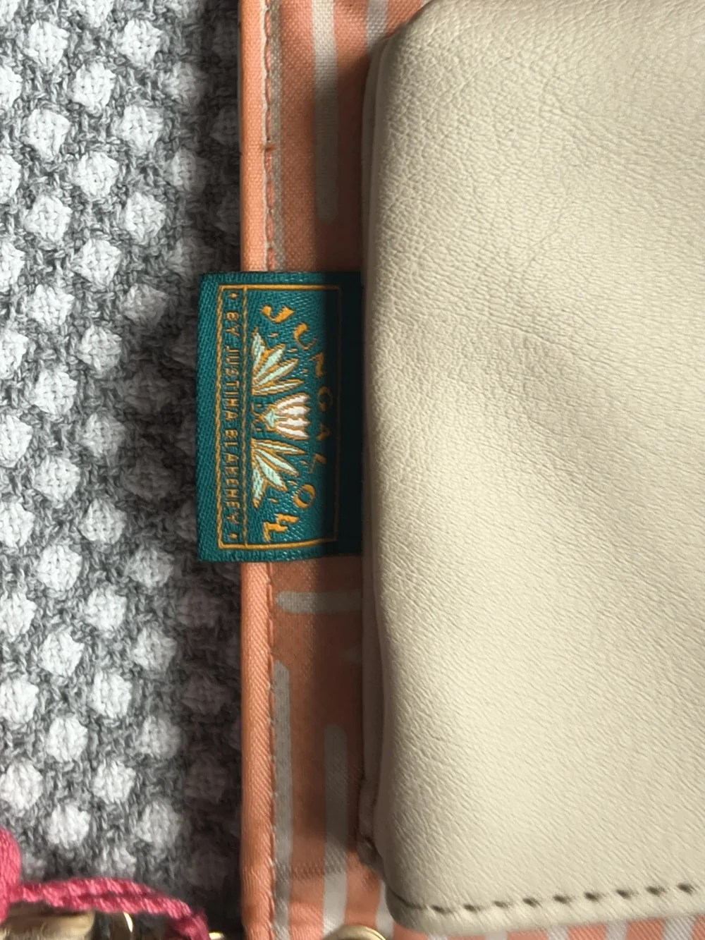Beige Wristlet Clutch Wallet with Tassel Accent